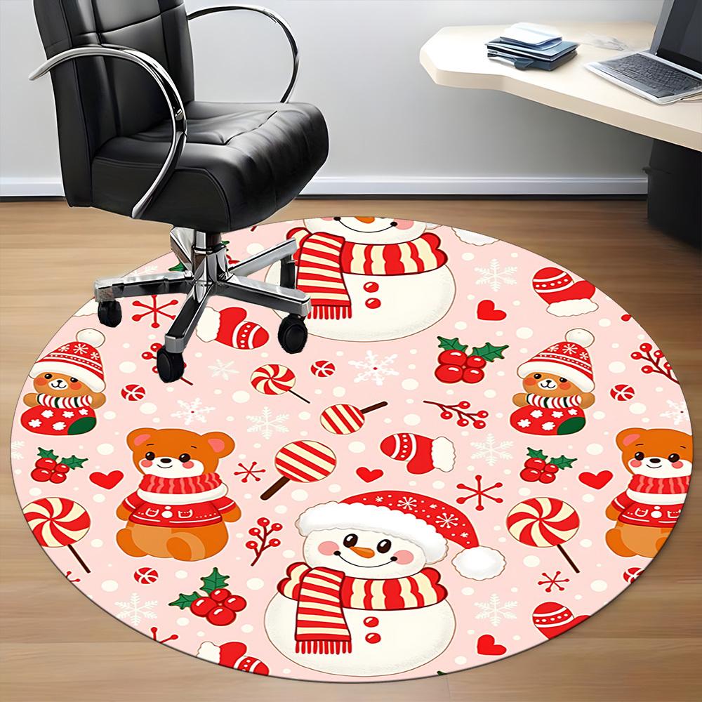 1pc Christmas, Winter Chair Carpet for Office, Non slip, Soft and Durable Office Rug
