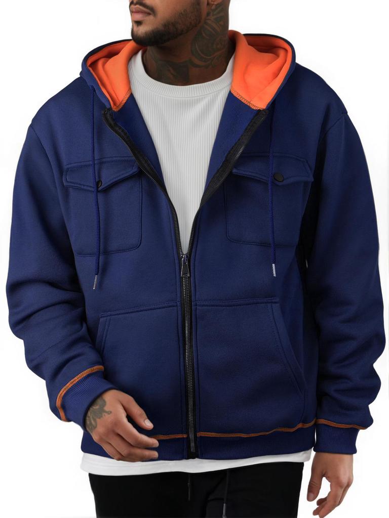 Мужская толстовка на молнии, 220 г, европейского кроя: Модный свитшот