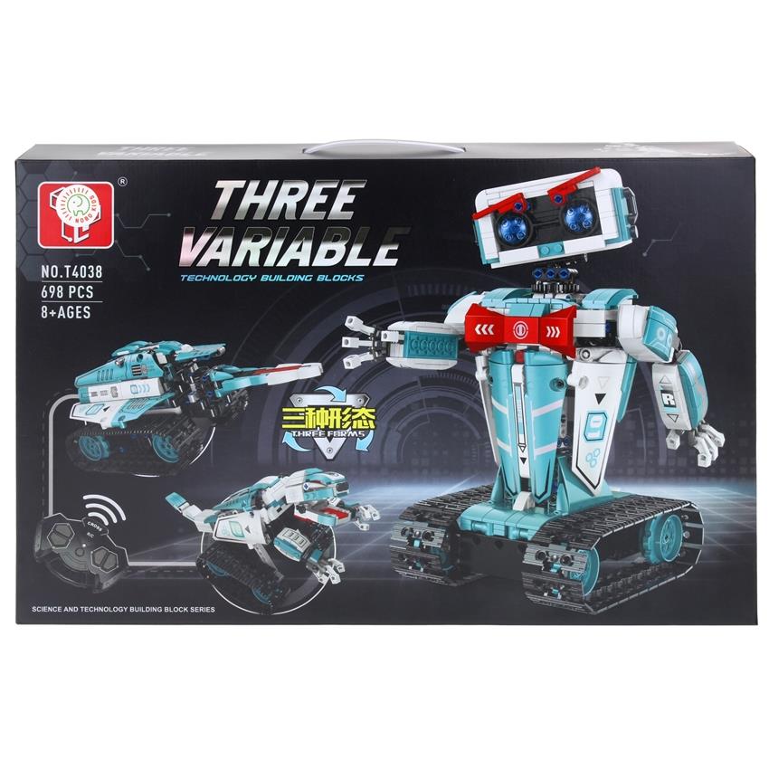 Klocki Konstrukcyjne Robot Sterowany Model 3W1 Czołg Dinozaur 698 Elementy