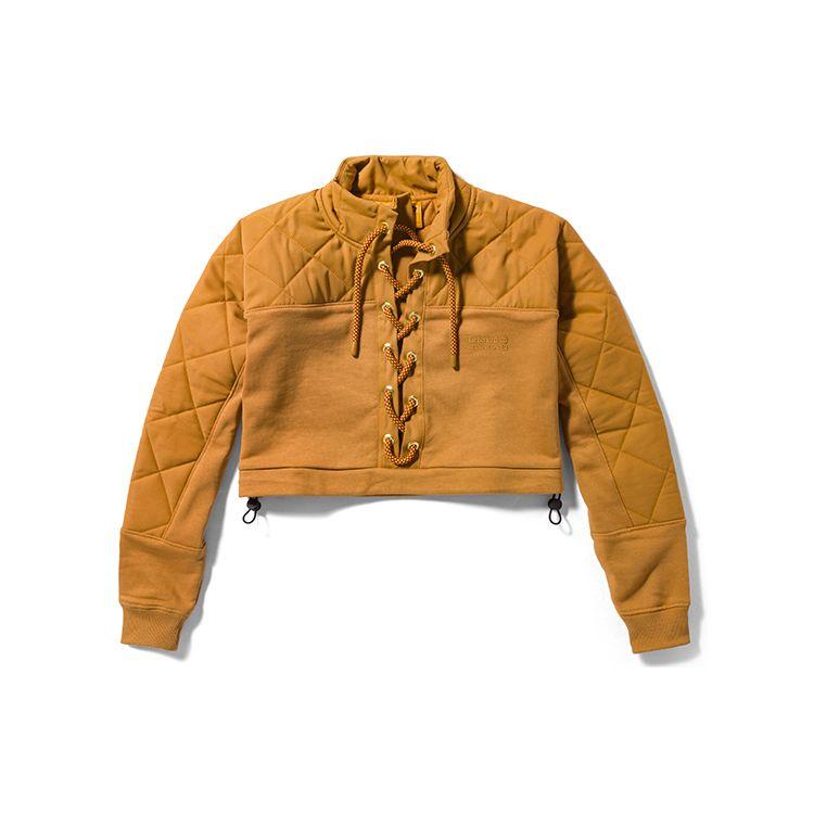 Timberland ® X Humberto Leon Future73 Collaboration Удобная теплая облегающая трикотажная толстовка с воротником-стойкой Женская толстовка Пшеничная A5PH2-P47