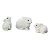 3pcs Lovely Bunny Figurines Cute Miniature Rabbit Statue Garden Decoration Animal Sculptures  Gift