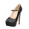 Women Platform High Heels Stiletto Sexy 14cm Round Toes Pole Dance Pumps Fashion Party Dress Buckle Wedding Shoes Large Size 44