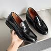Fashion Fashion Men Casual Leather Thick Bottom Shoes 2025 New British Style One Step Genuine Leather Shoes Low Key Simple Business Shoe