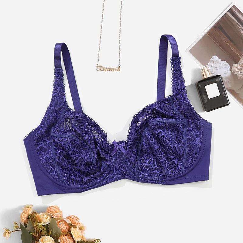 Женские бюстгальтеры больших размеров, кружевной бюстгальтер без косточек без поролоновой подкладки, тонкий бюстгальтер 75C-100C 80D-105D