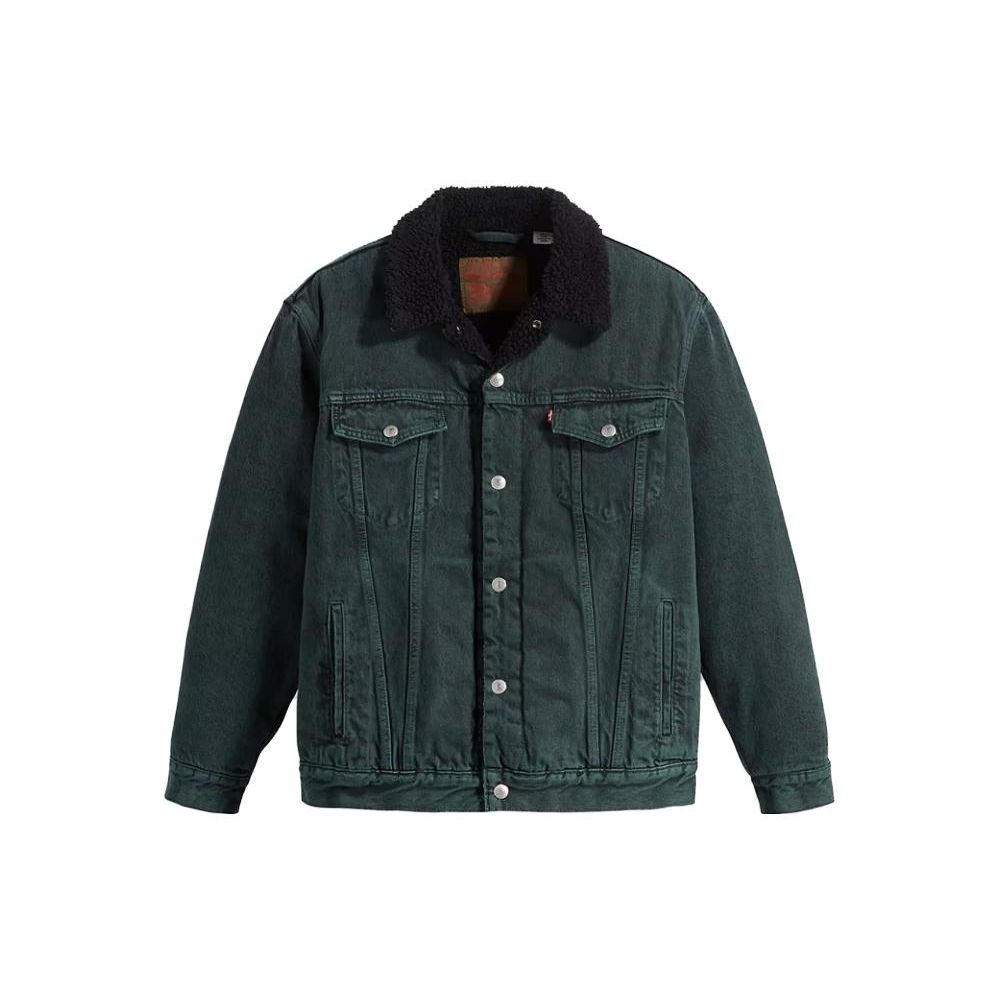 Levis Relaxed Fit Sherpa Trucker Jacket Men Jacket Green A5784-0008