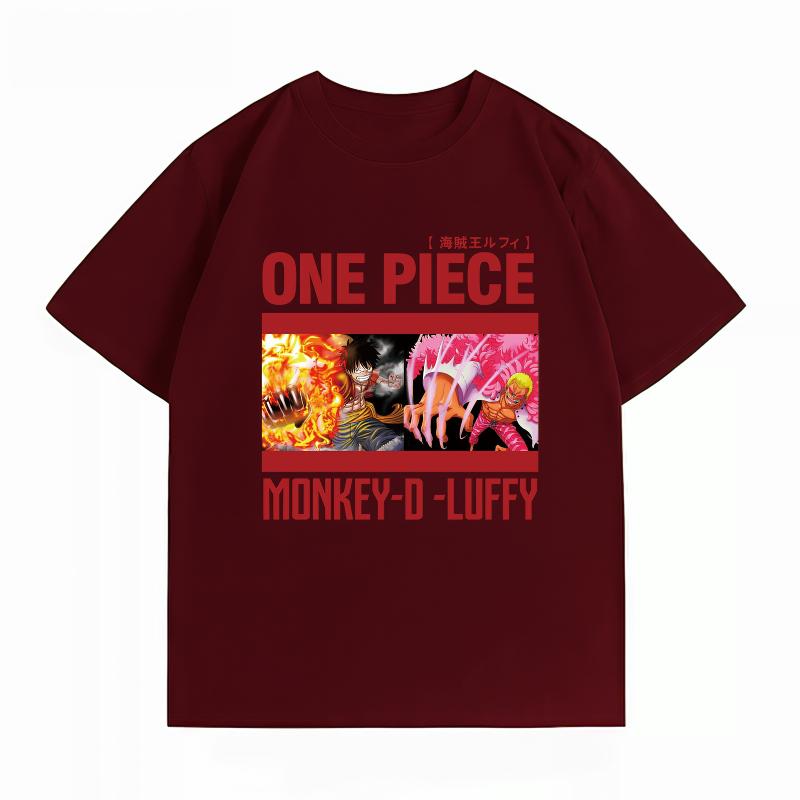 Унисекс Одежда Новая 100% Хлопок Дышащая Летняя Футболка Одна Штука Принт Luffy Doflamingo Повседневная Уличная Одежда Унисекс Топы