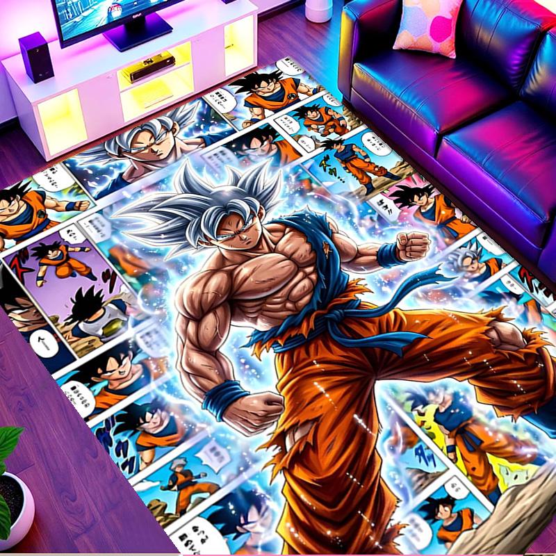 DRAGON BALL Print Rug, Washable Floor Carpet, For Entryway Dorm Laundry Room Office Study, Home Decor Birthday Christmas Gift