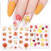1PC 6.1*5.3cm Watermark Fall Leaves Nail Decals Autumn Yellow Maple Leaf Nail Art Stickers DIY Manicure Slider Decorations