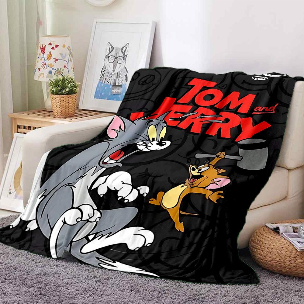 1 шт. Фланелевое покрывало Том и Джерри, легкое, мягкое, теплое, для всех сезонов, для дивана, кровати, путешествий, L1028138