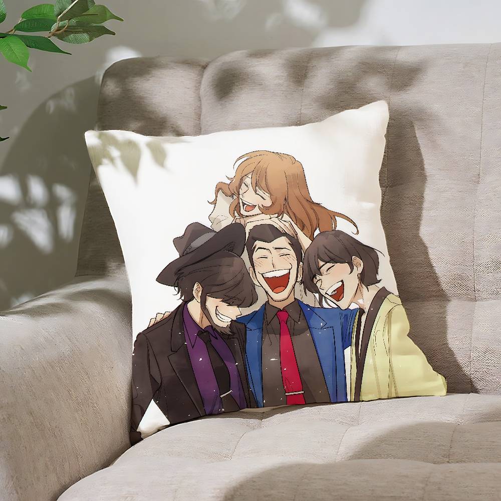 Anime L-Lupin The T-Third Pillow Case Cushion Cover Soft Cute Throw Pillow Case For Car Sofa Pillowcase Polyester With Zipper