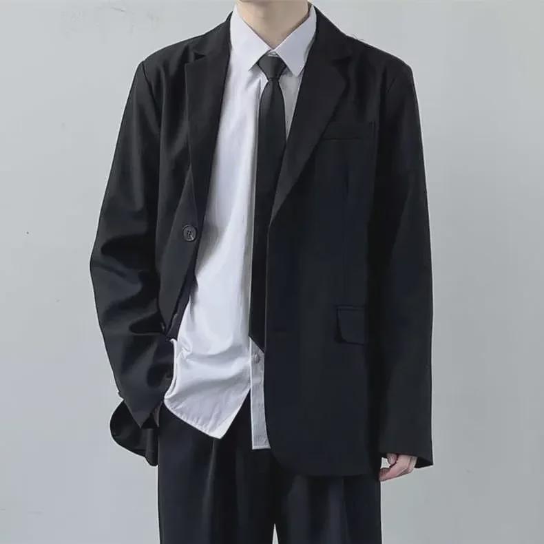 Men's Trendy Korean-Style Casual Suit Set - Small, Handsome Streetwear Jacket