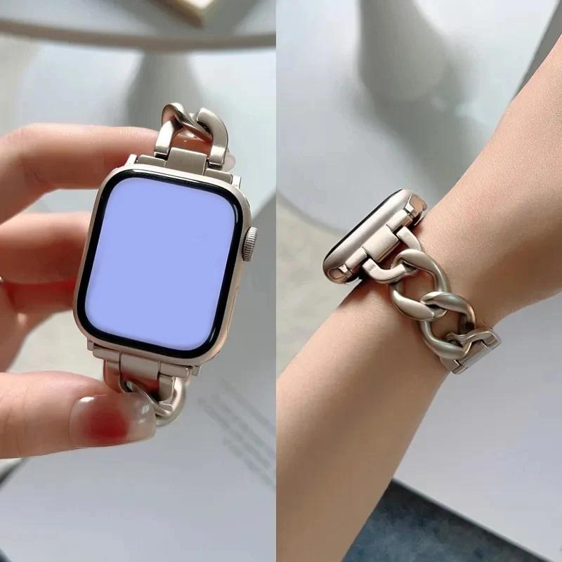 Металлический ремешок для Apple Watch 10 Ultra 46мм 9 8 7 Браслет 42мм 45мм 41мм Женский Ремень Браслет iWatch Серии 6 SE 40/44/49мм Ремешок для часов
