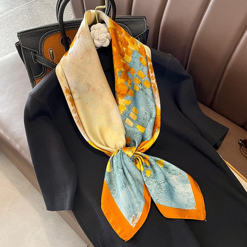 Классический шелковый шарф Женский модный квадратный шелковый шарф