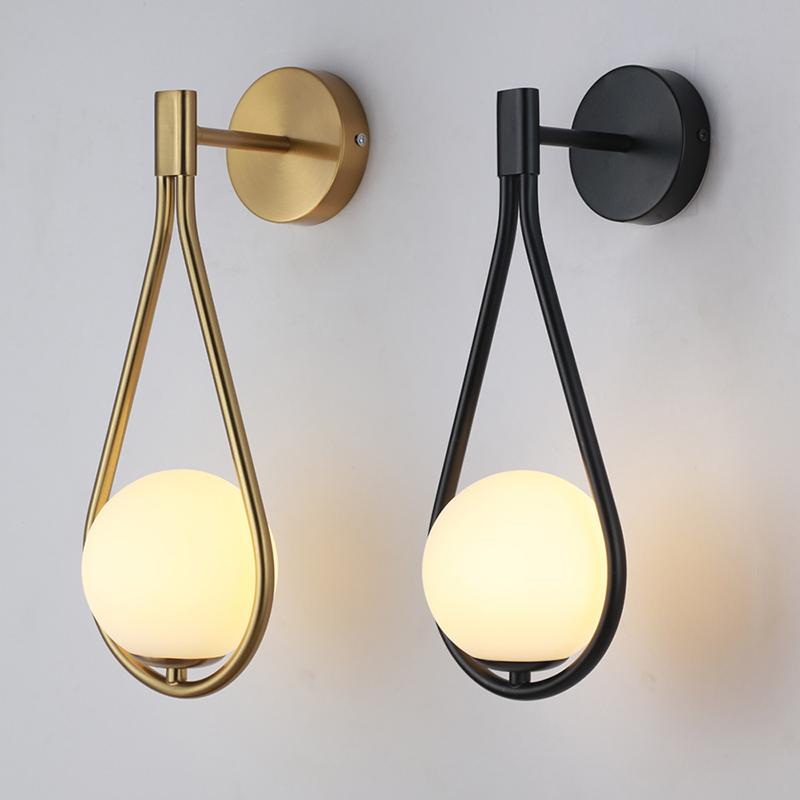 Скандинавский креативный светодиодный настенный светильник гостиная металл мода современный минималистский прикроватный настенный светильник спальня внутреннее освещение роскошь