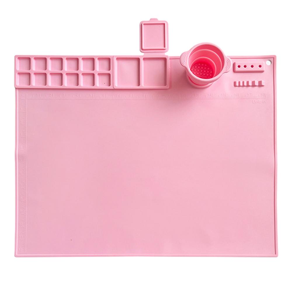 Silicone Mat For Painting Silicone Sheet With Palette Reusable Graffiti Craft Mat With Cup Washable Drawing Board For Kids DIY