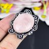 Rose Quartz Gemstone Handmade 925 Sterling Silver Jewelry Ring Size 10 KG-1699