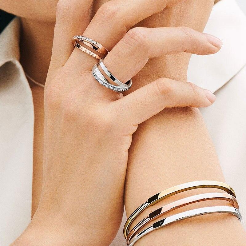 Plata Pulseras Браслет Femme 925 стерлингового серебра Открывающаяся цепочка Браслет для женщин Подходит Оригинальные Шармы Бусины Ювелирные Изделия Подарок