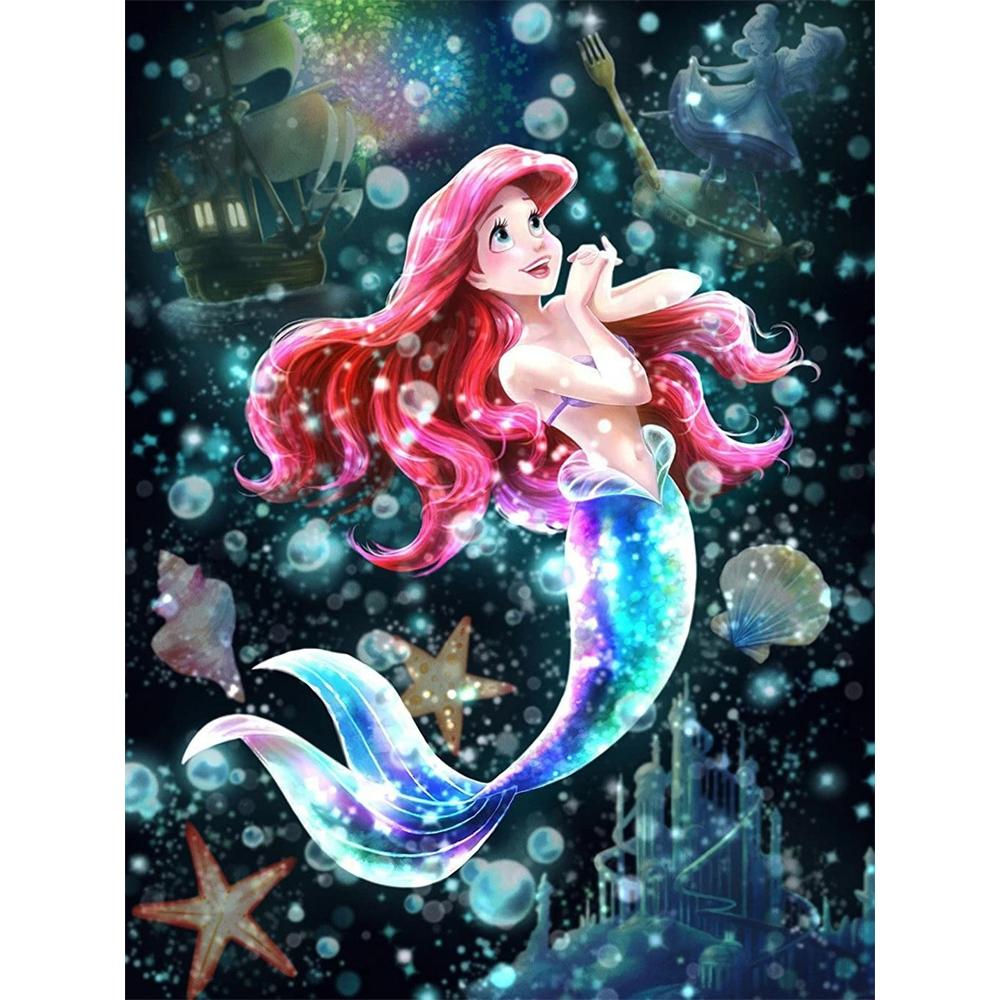 Disney Алмазная мозаика с Ариэль из «Русалочки» DIY подарок, подходящий для гостиной, спальни, офиса и домашнего декора