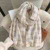 Warm Soft Scarf Plaid Print Women Shawl New Mohair Wool Scarf  Women