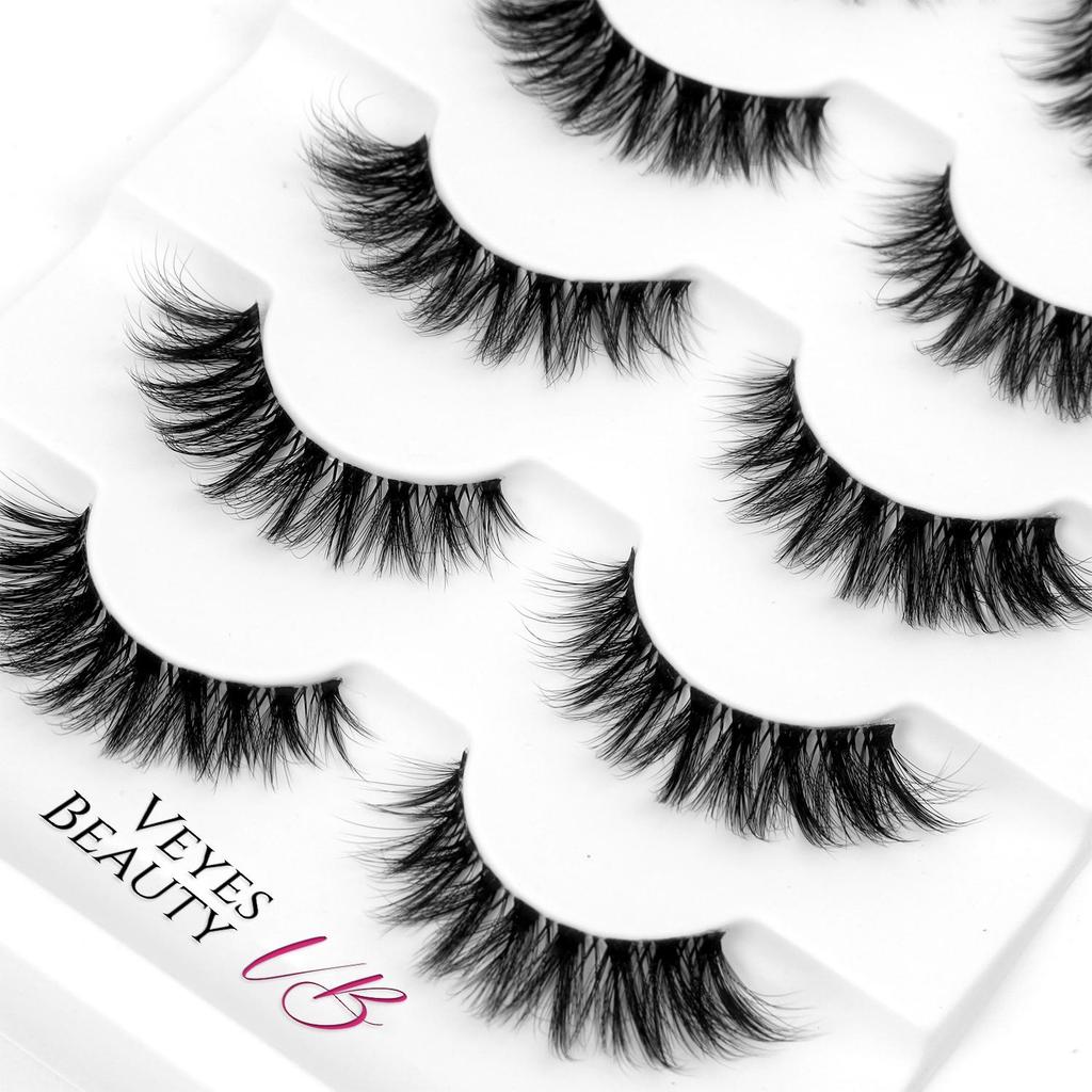 veyesbeauty VEIL PETAL Кластеры ресниц Невидимая лента Многоразовые Прочные Быстрое и легкое нанесение 5 пар