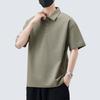 Мужская летняя новая свободная футболка-поло с коротким рукавом, мужская тонкая футболка с коротким рукавом и лацканом