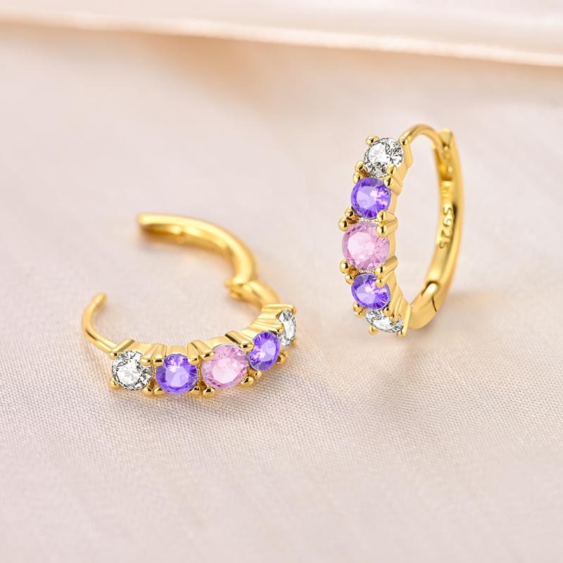 925 Sterling Silver Hoop Earrings Love Flower Plant Ear Studs Fit Teens Women Female Party Drop Earrings Jewelry Gifts 2