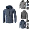 Premium Quality Men's Athletic Soft Sherpa Zip Up Hooded Hoodie Sweater Jacket Coat For All Seasons