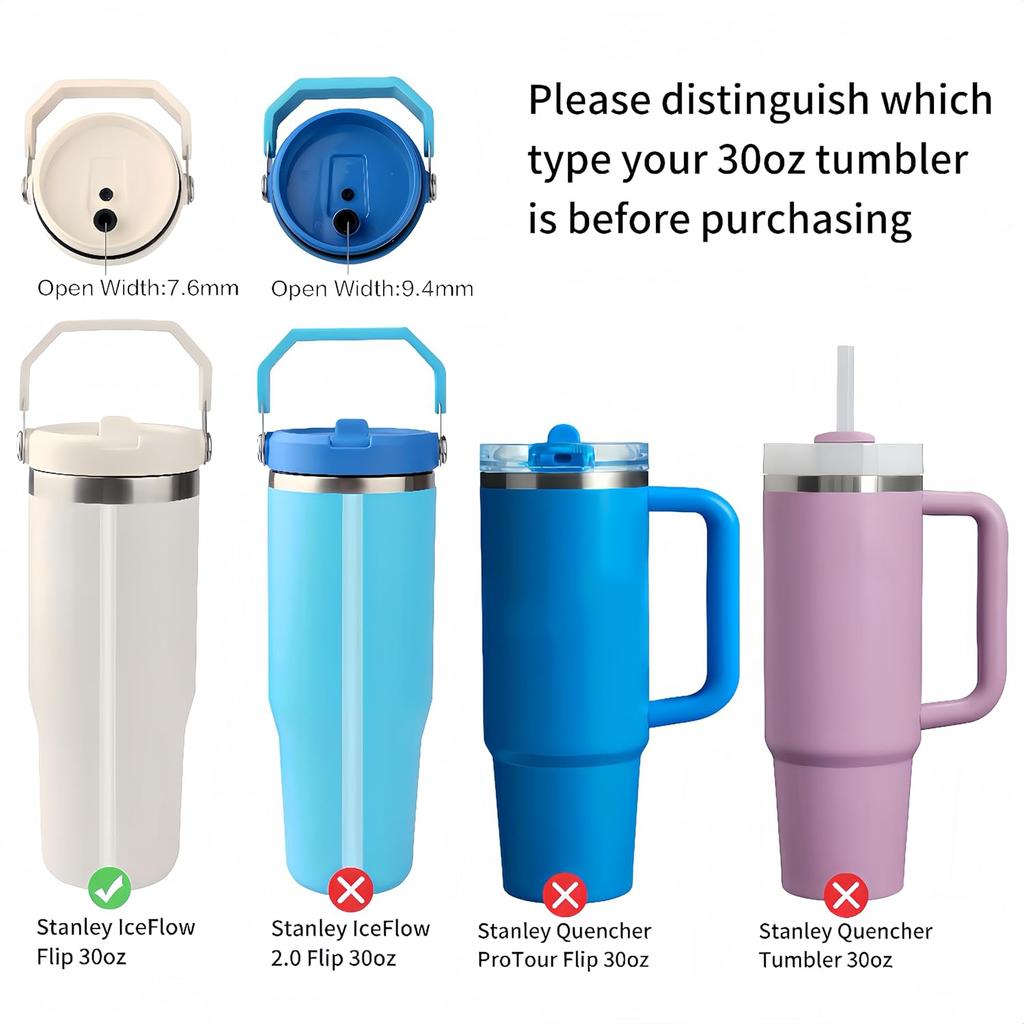 Replacement Straws Compatible with Stanley IceFlow Flip Straw Tumbler 30 oz,64 oz-Accessories included 6 Straws,1 Cleaning Brush(Not For Stanley Ice