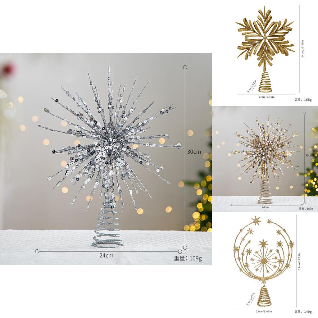 Minimalist Modern Christmas Tree Star Ornament 3d Snowflake Design Festive Decor
