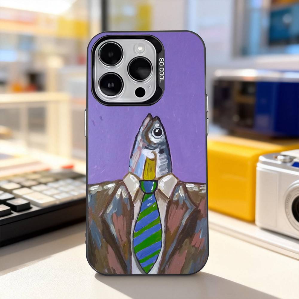 Рыба Смешные S-Сардины Для iPhone 11,12,13,14,15,16,17,Pro,Max,Plus,E,Air,Mini Чехол для телефона IMD Матовый Черный