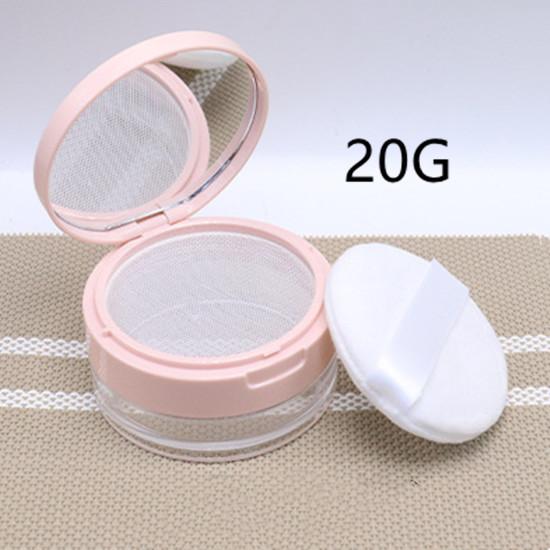 Портативная пластиковая пудреница, ручная пустая пустая пудреница с ситом, косметическая дорожная банка для макияжа, сито-контейнер