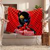 Miraculous Ladybug Personalized Flannel Blanket, Custom Printed Text Name, Warm Soft Blanket For Couch Bed