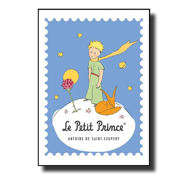 Маленький принц Лис Сказка Постеры и принты Мультяшная марка Настенное искусство Холст Живопись Картина для детской комнаты Домашний декор