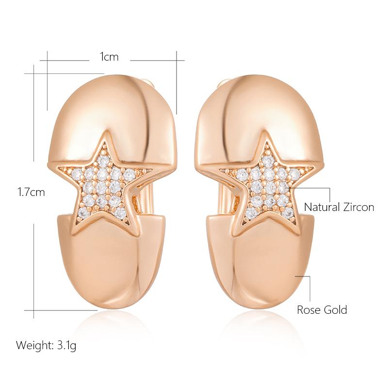 Женские серьги Kinel с пентаграммой и цирконом в английском стиле с полным асфальтовым покрытием