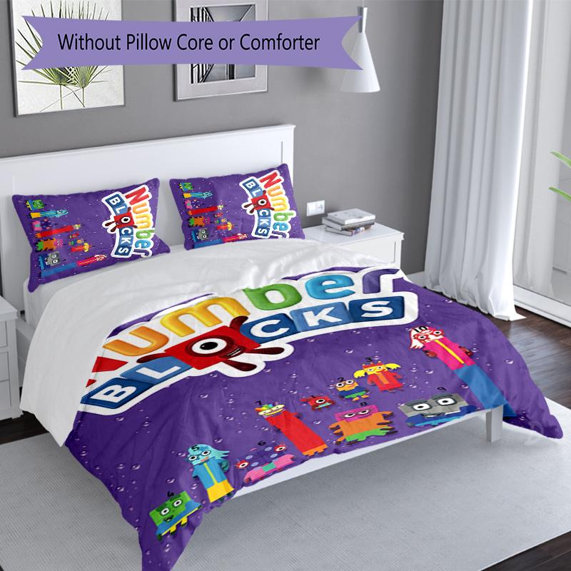 3pcs Numberblocks2 pattern bedding set duvet cover set includes duvet cover &pillowcases, perfect all season bedroom decoration & gift