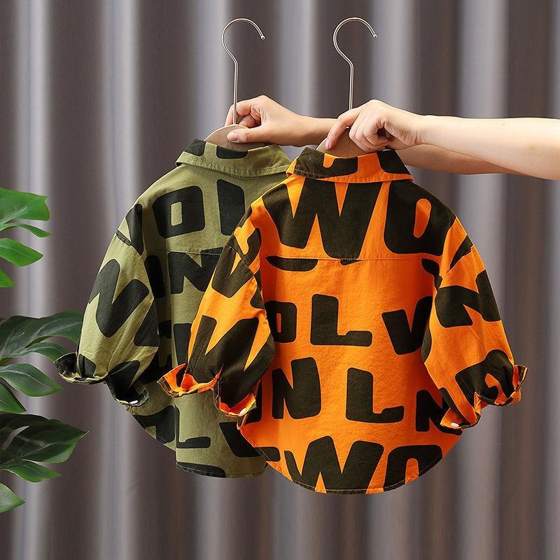 Рубашка для мальчиков с длинными рукавами, весенне-осенний стиль, стильный и красивый топ, детское пальто