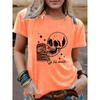 Женские футболки с рисунком черепа и колы из хлопка с круглым вырезом и коротким рукавом на каждый день, модные футболки на Хэллоуин для женщин