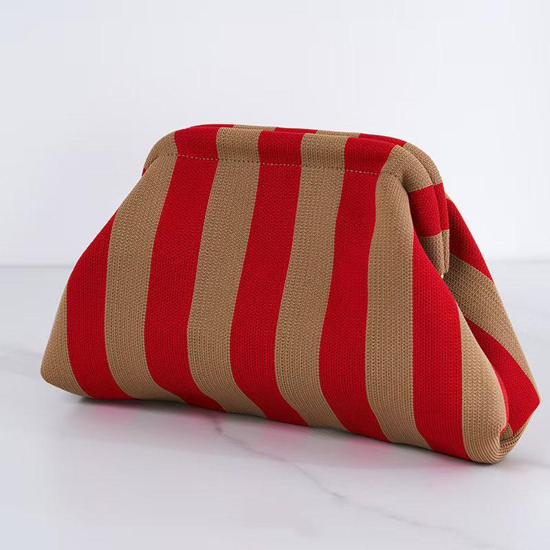 Модная плетеная сумка Cloud Bag — универсальная полосатая сумка для хранения вещей в поездках и путешествиях с ручкой-клипсой для девочек