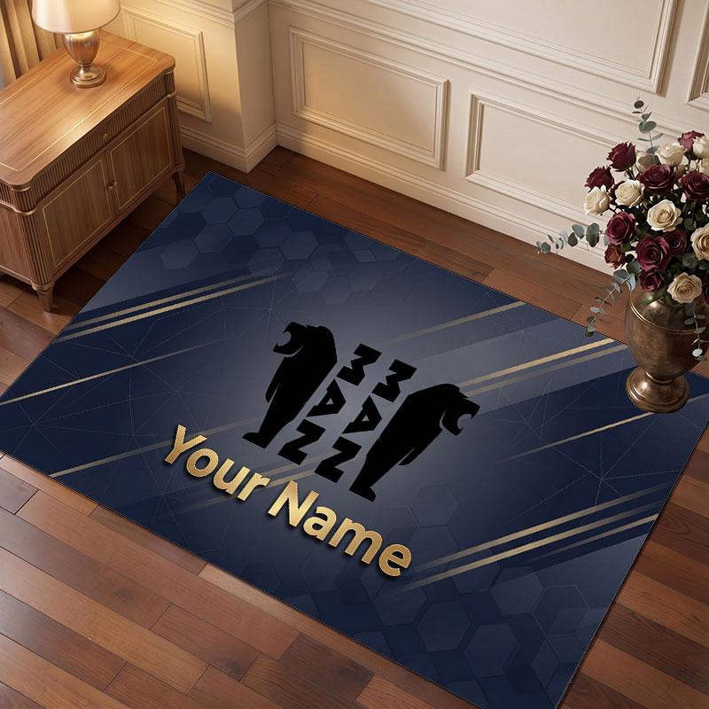 MAN Truck Personalized Crystal Velvet Carpet, Customized Name Text Soft Anti‑Slip Rug for Living Room Bedroom