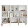 10-Cube Bookshelf with Solid Wood Legs, 140 Cm, White Wood Effect