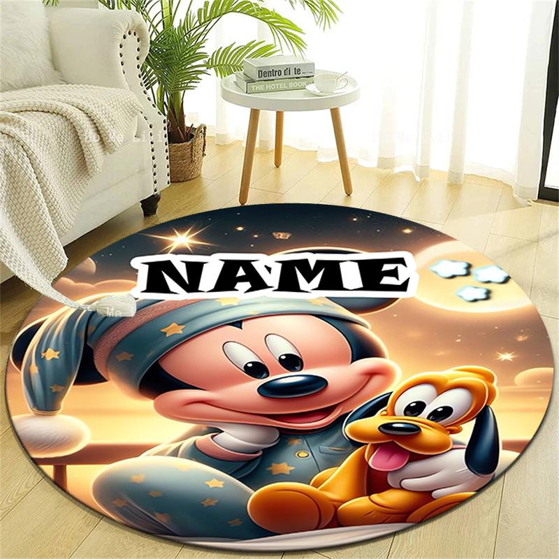 Personalized M-Mickey Round Chair Office Rug - Perfect for Mat, Office Chair & More - Ideal Gift for Birthdays and Holidays