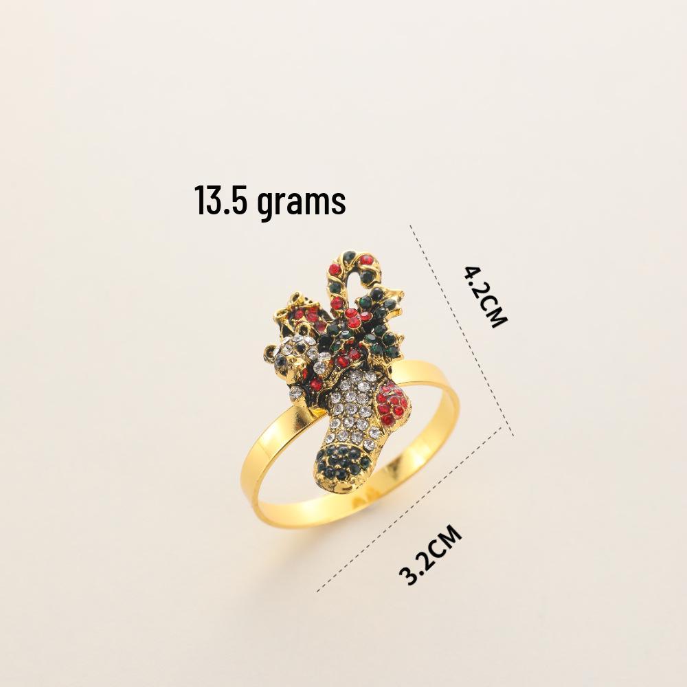 Cross-Border Christmas Napkin Rings: Tree, Reindeer, Wreath, Bells, Candy Cane, Snowflake Hotel Decorations