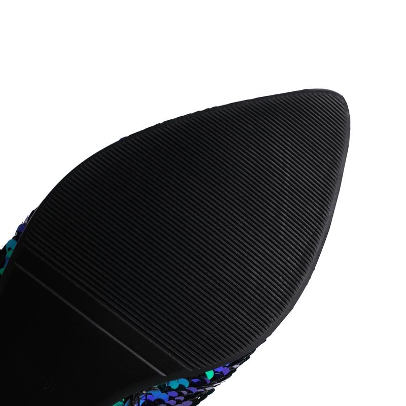 Модная женская новая обувь на низком каблуке со шнуровкой, с пайетками, европейского и американского стиля, для ночного клуба, большого размера, с высоким голенищем выше колена, длинные сапоги-мартини