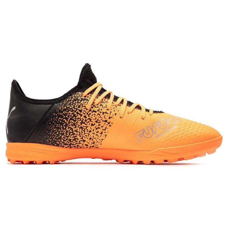 Puma Future Z 4.3 TT Круглый носок Шнуровка TF (Резиновые шипы) Футбольные бутсы для твердого грунта с искусственной травой Мужские футбольные бутсы Черные Оранжевые 106770-01