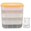 3 Layers Compartment Blocks Storage Bin with Creative Lid Transparent Body Stackable Blocks