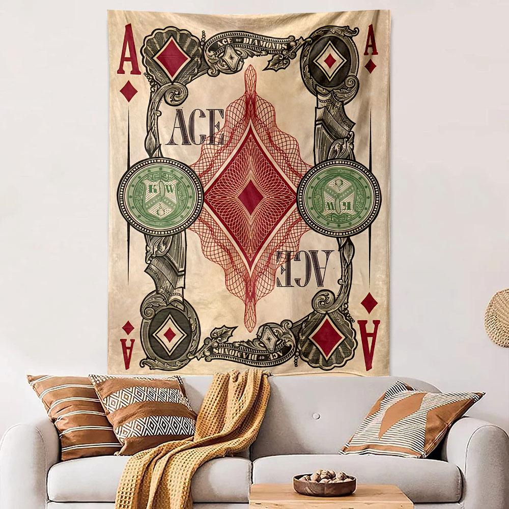 Ace Design Tapestry Wall Hanging, Playing Card Art, Wall Decor for Bedroom Living Room Dorm