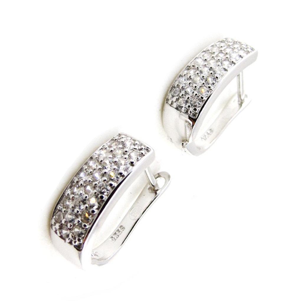 Les Trésors De Lily [J0184] — Белые серебряные серьги-кольца «Богиня»