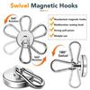 10/1 шт. Крепкие неодимовые магнитные крючки, вращающиеся на 360°, карабин, магнитный крючок, для кухни, ванной, подвесные вешалки, холодильник, присоска