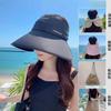 Одна шляпа, пять шляп, женская универсальная летняя анти-ультрафиолетовая ледяная шелковая пустая шляпа с конским хвостом, большие поля, чтобы закрыть лицо для езды на велосипеде