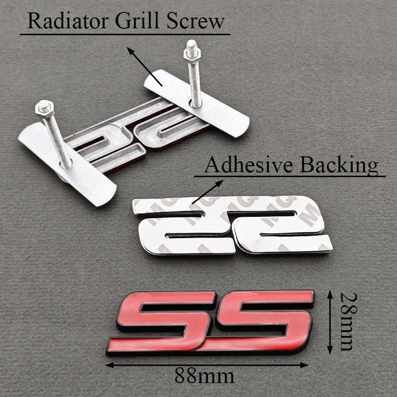 3D Metal Logo SS Car Body Sticker Rear Trunk Badge Front Grille Emblem For Chevrolet SS Camaro Cruze Equinox Blazer Accessoeies lf2